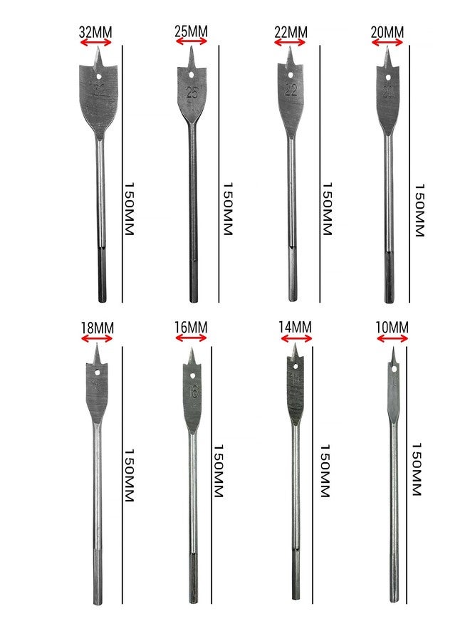 Self Lub Die Steel Flat Drill Bits for Wood, Spade Boring Drill Bits for Wood, Plastic, PVC - Durable Flat Drill Bits Set for DIY Projects (10mm) - Image 5